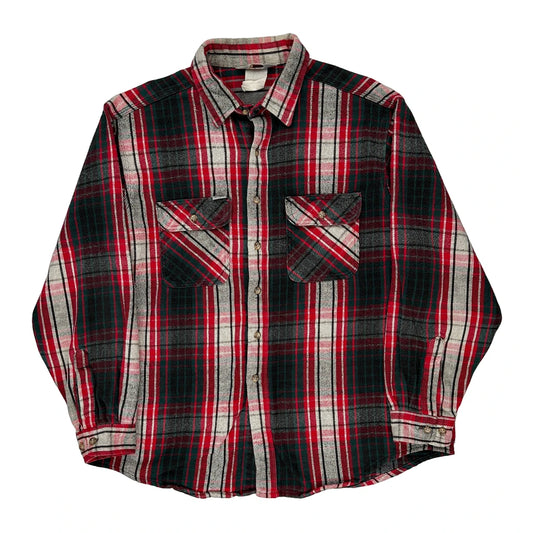 Carhartt Checked Flannel Shirt - Large Black Cotton