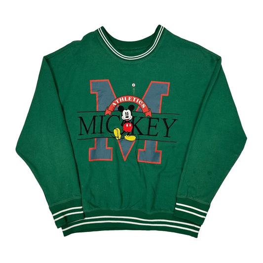 Vintage Mickey Mouse Disney Cartoon Sweatshirt - XL Green Cotton Blend