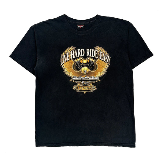 Las Vegas Harley Davidson T-Shirt - Medium Black Cotton