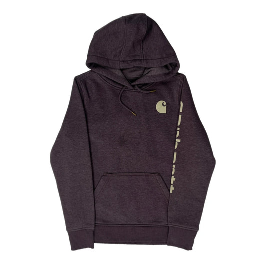 Carhartt Hoodie - XS Burgundy Cotton Blend