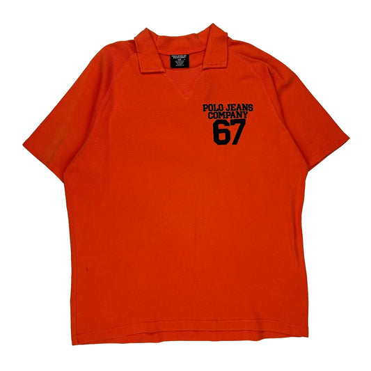67 Polo By Ralph Lauren Polo Shirt - Medium Orange Cotton
