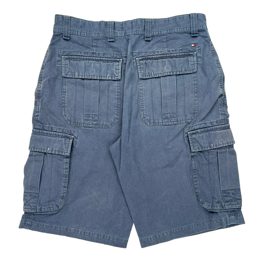 Tommy Hilfiger Cargo Shorts - 32W 10L Blue Cotton
