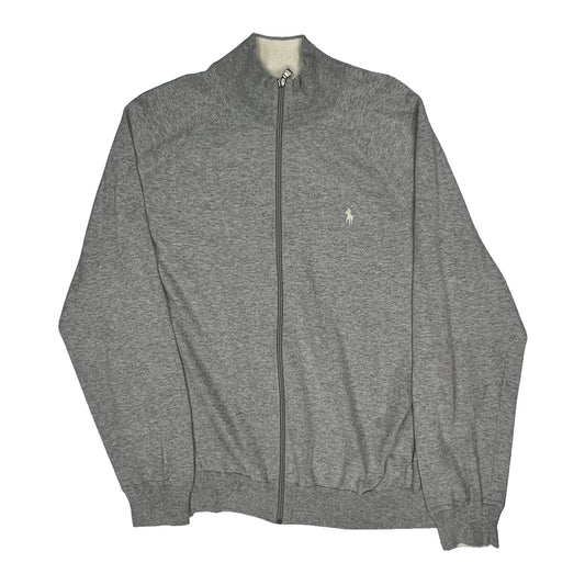 Polo By Ralph Lauren Track Jacket - XL Grey Cotton Blend