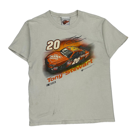 Tony Stewart Winners Circle Nascar T-Shirt - Large White Cotton
