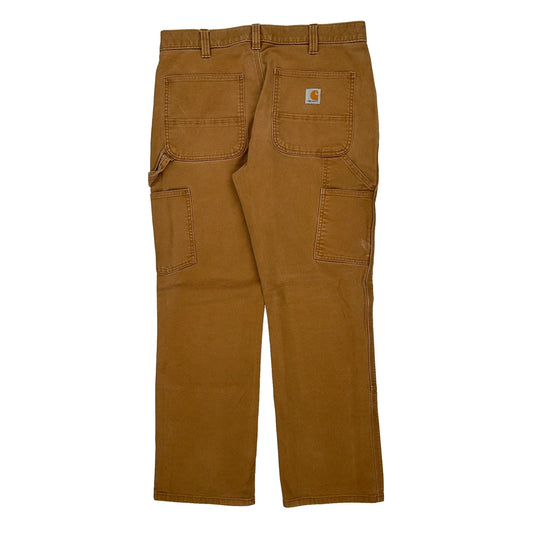 Carhartt Double Knee Carpenter Trousers - 34W 30L Brown Cotton