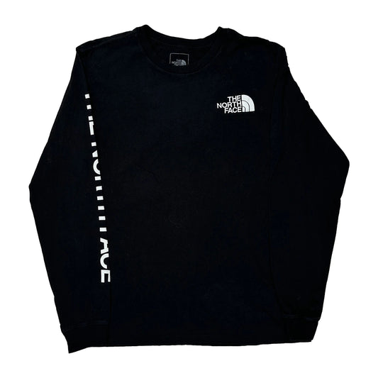 The North Face Spellout Long Sleeve T-Shirt - Medium Black Cotton