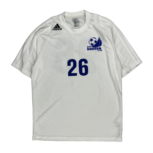 Bay Soccer Club Adidas Football Jersey - Medium White Polyester