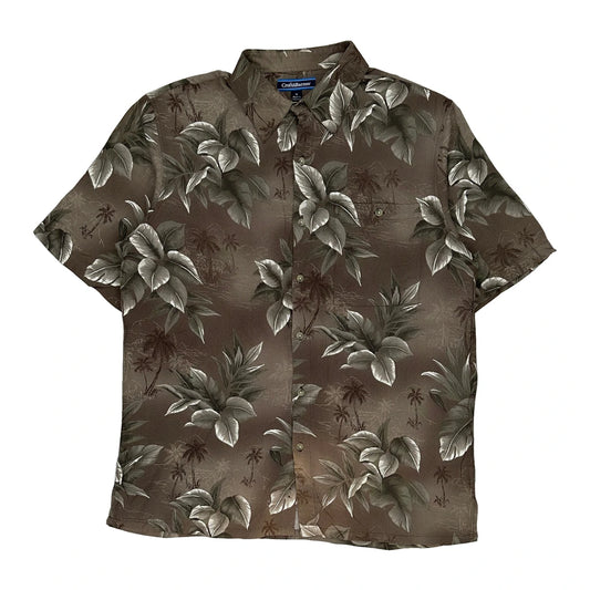 Croft & Barrow Hawaiian Shirt - Medium Brown Cotton