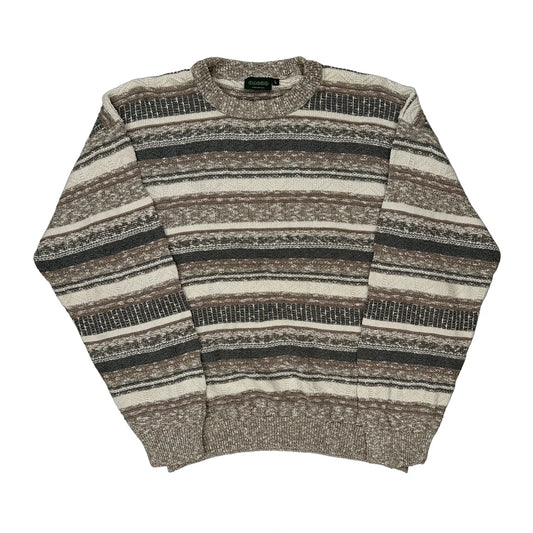 Canda Striped Jumper - Large Brown Acrylic