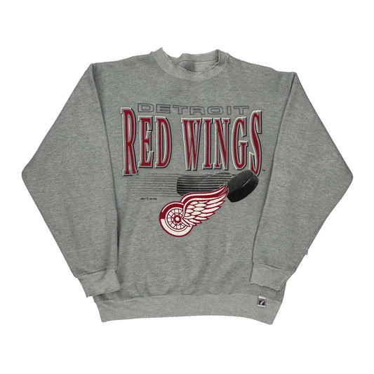 Detroit Red Wings Logo 7 Nhl Sweatshirt - Large Grey Cotton Blend