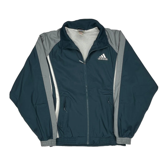 Adidas Track Jacket - Large Grey Polyester