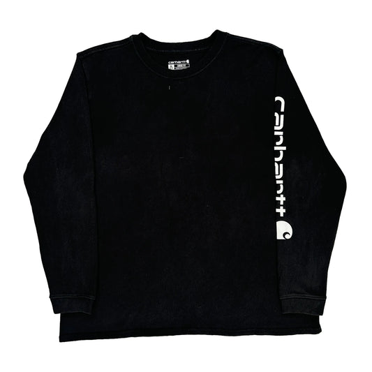 Loose Fit Carhartt Long Sleeve T-Shirt - XL Black Cotton