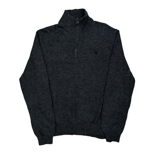 Polo By Ralph Lauren 1/4 Zip - XL Grey Wool Blend