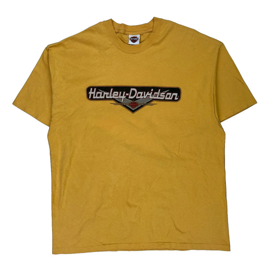 Chicago Harley Davidson Graphic T-Shirt - 2XL Yellow Cotton