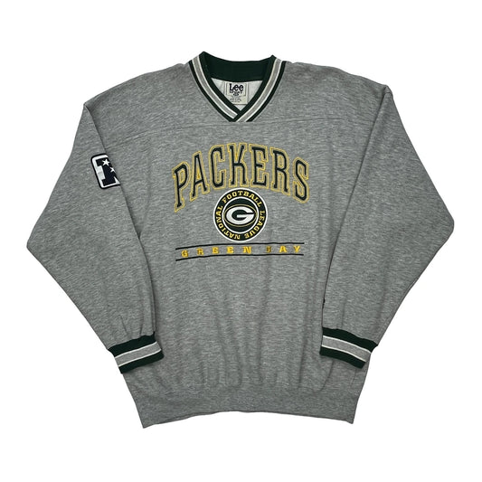 Vintage Green Bay Packers Lee Sport Football Sweatshirt - XL Grey Polyester Blend