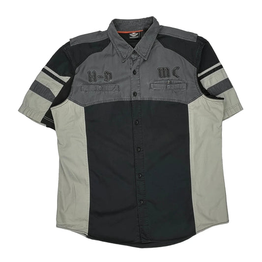 Harley Davidson Tall Short Sleeve Shirt - 2XL Black Cotton
