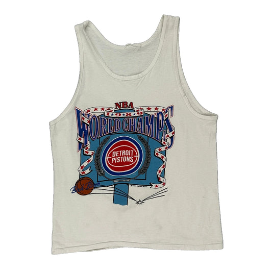 Detroit Pistons Nba Single Stitch Vest - Medium Multicoloured Cotton