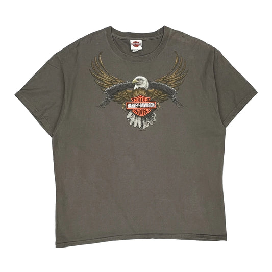 Harley Davidson Graphic T-Shirt - XL Grey Cotton