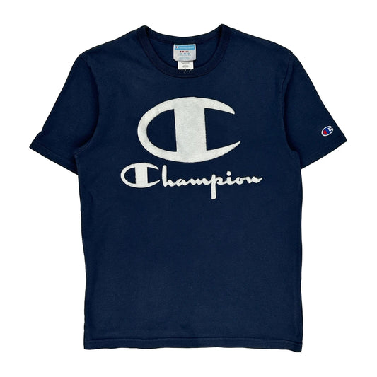 Champion Spellout T-Shirt - Small Navy Cotton