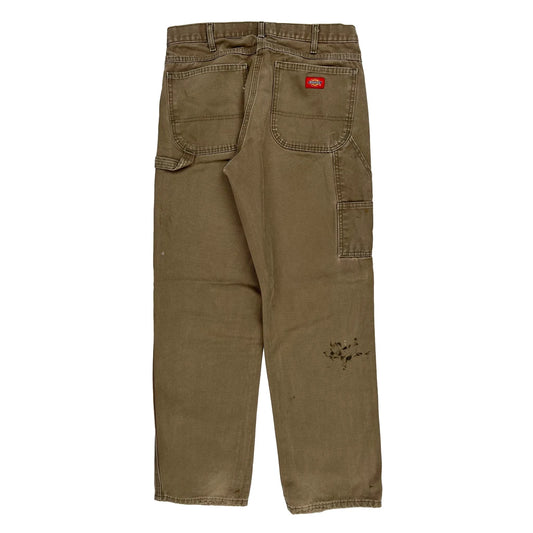 Dickies Carpenter Trousers - 32W 30L Brown Cotton