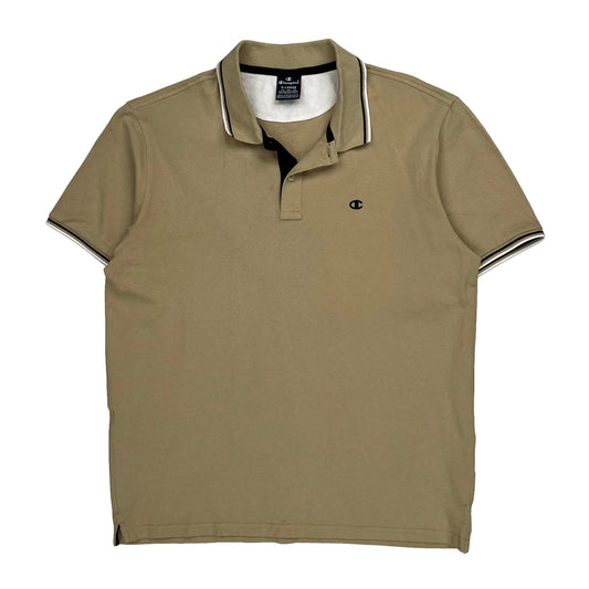 Champion Polo Shirt - XL Beige Cotton