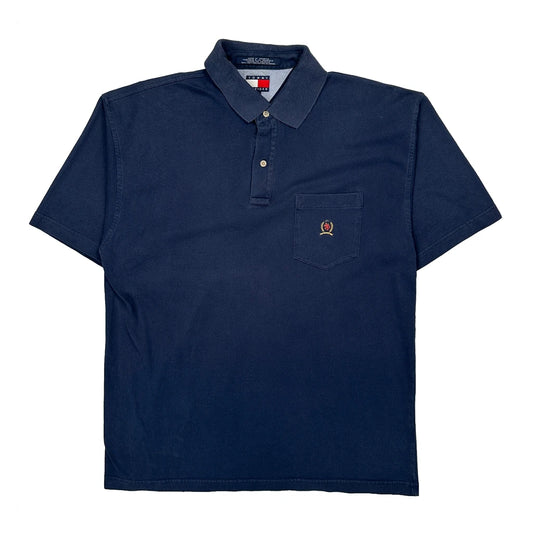 Vintage Tommy Hilfiger Polo Shirt - Large Blue Cotton