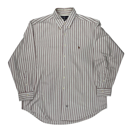 Ralph Lauren Striped Shirt - Large Red Cotton