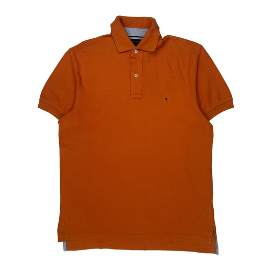 Tommy Hilfiger Polo Shirt - Small Orange Cotton