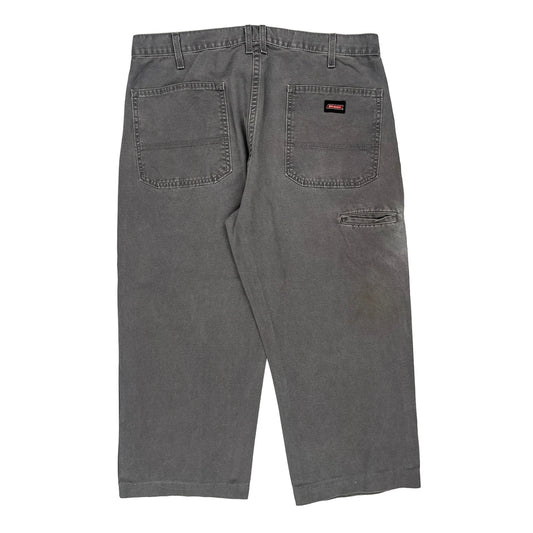Dickies Carpenter Trousers - 38W 32L Grey Cotton
