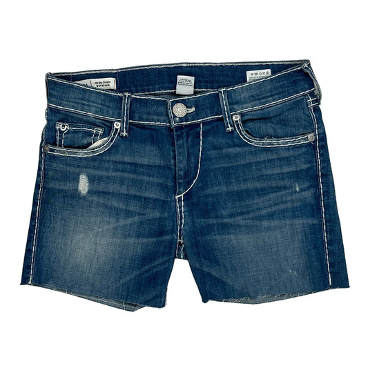True Religion Denim Shorts - 27W UK 6 Blue Denim