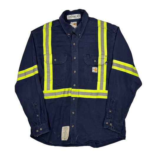 High Visibility Carhartt Shirt - Large Navy Cotton
