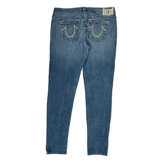 True Religion Skinny Jeans - 32W UK 10 Blue Denim