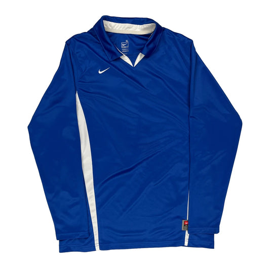 Nike Long Sleeve T-Shirt - XL Blue Polyester