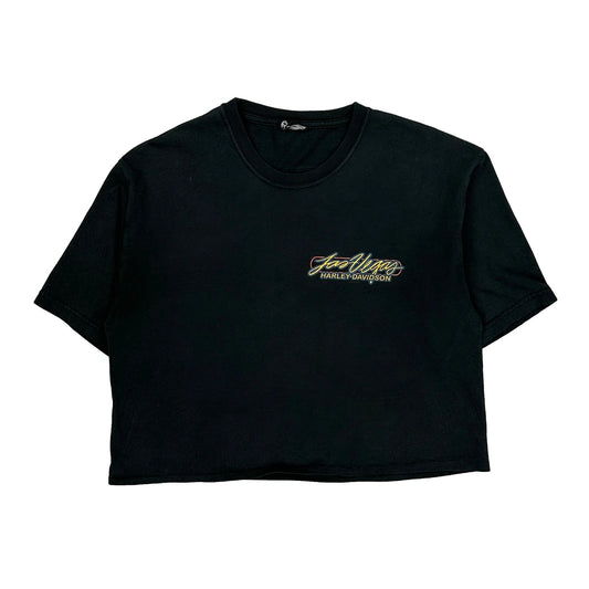 Las Vegas Harley Davidson Cropped T-Shirt - Medium Black Cotton