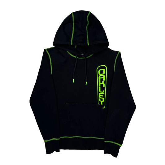 Oakley Contrast Stitch Hoodie - Medium Black Cotton