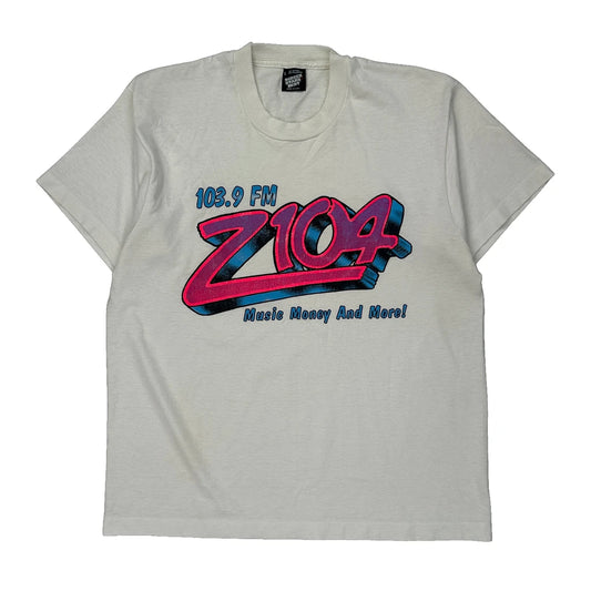 Screen Stars Graphic T-Shirt - Large White Cotton Blend