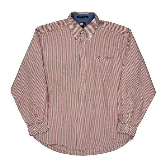 Tommy Hilfiger Striped Shirt - XL Red Cotton