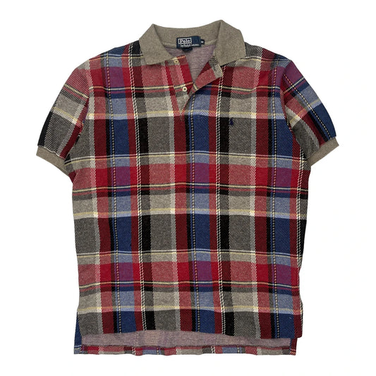 Made In Usa Polo By Ralph Lauren Checked Polo Shirt - Medium Multicoloured Cotton