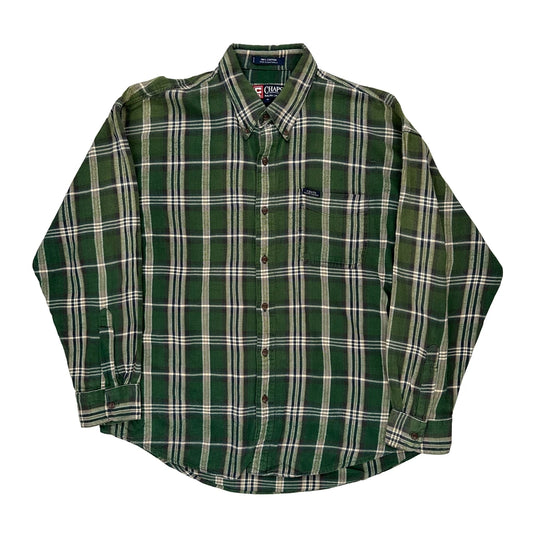 Chaps Ralph Lauren Checked Flannel Shirt - XL Green Cotton