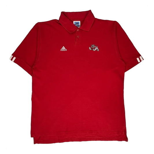 Adidas Polo Shirt - Large Red Cotton