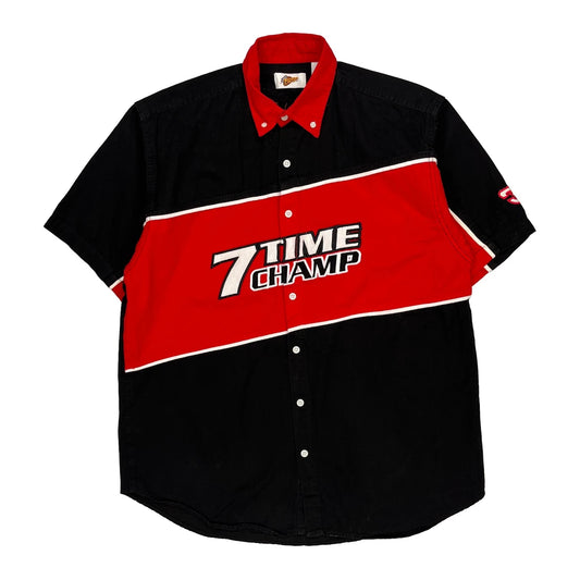 Winners Circle Nascar Short Sleeve Shirt - Large Black Cotton