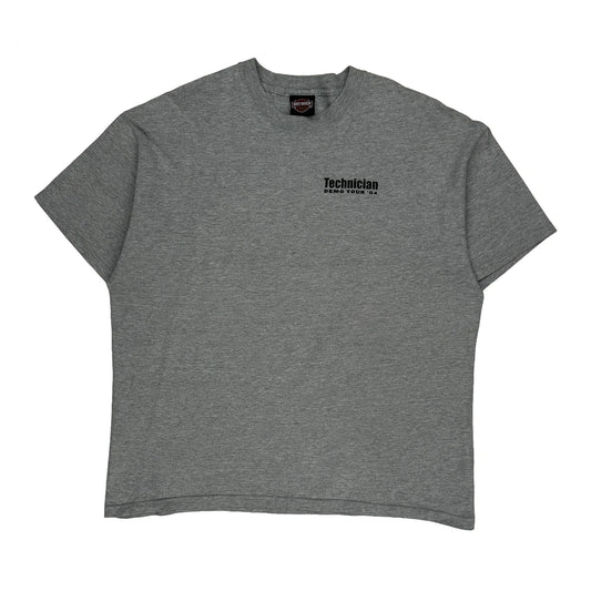 Demo Tour Harley Davidson Graphic T-Shirt - XL Grey Cotton Blend