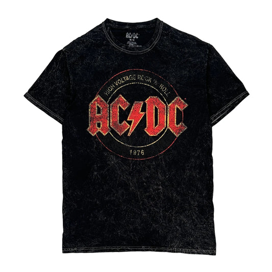 High Voltage Tour Ac/Dc Band T-Shirt - Medium Black Cotton