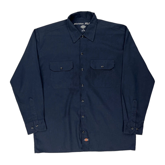Dickies Shirt - Large Navy Cotton Blend