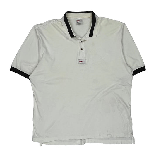 Nike Polo Shirt - XL White Cotton