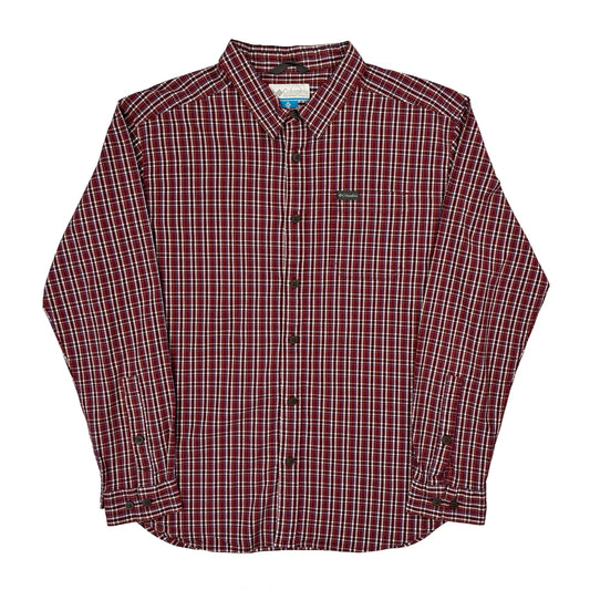 Vintage Columbia Checked Shirt - XL Red Cotton
