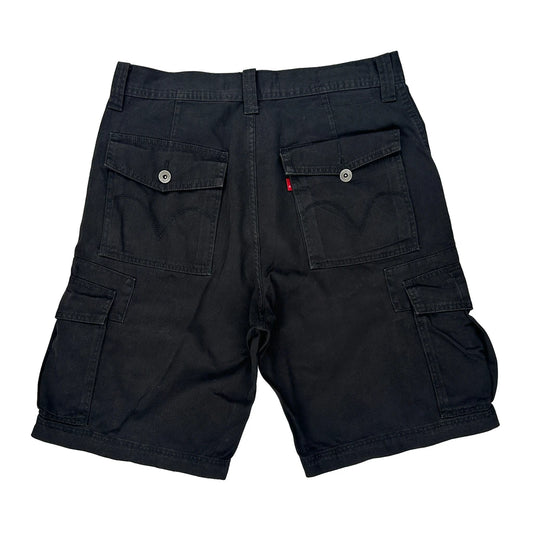 Levis Cargo Shorts - 34W 11L Black Cotton