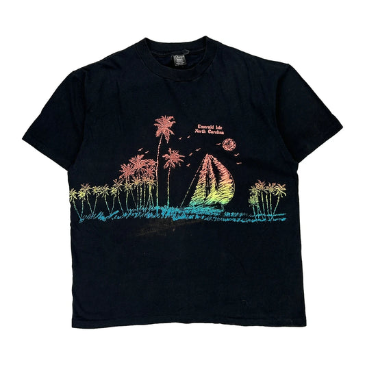 Emerald Isle North Carolina Sherrys Best Single Stitch T-Shirt - XL Black Cotton
