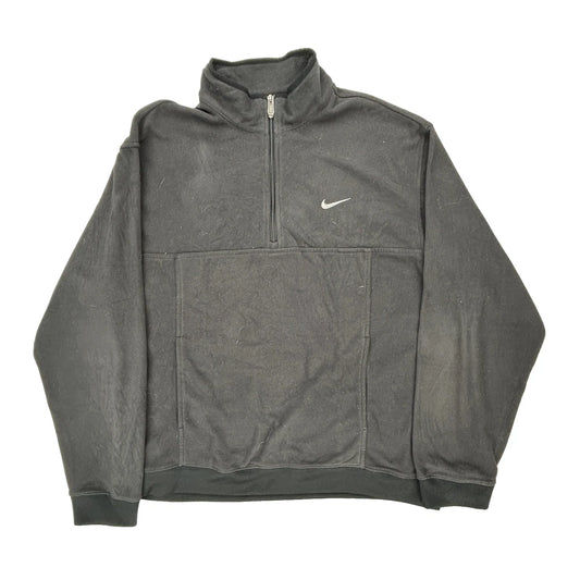 Nike 1/4 Zip - Large Grey Cotton