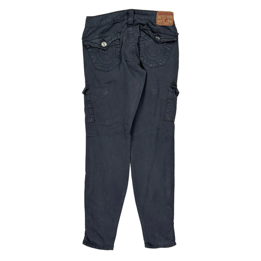 True Religion Cargo Trousers - 27W UK 8 Grey Cotton